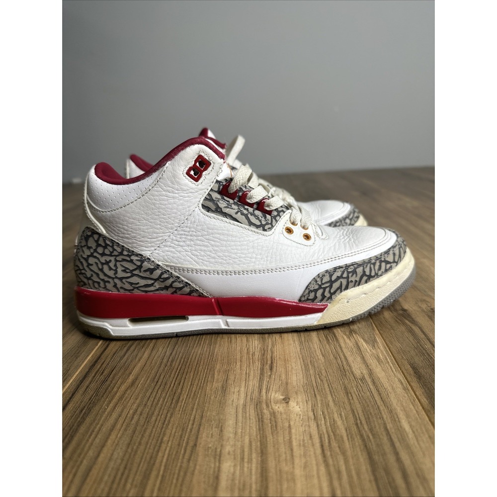 Size‎ 6.5Y Nike Air Jordan 3 Retro GS Cardinal Red White Youth Shoes 398614-126